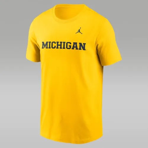 Nike Michigan Wolverines Primetime Wordmark мужские Jordan College футболка Yellow