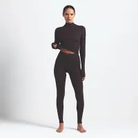 NikeSKIMS Weightless Layers женская С высокой Талией V-Panel лосины цвет коричневый