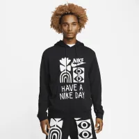 Nike Sportswear мужские French Terry Pullover Толстовка с капюшоном цвет черный