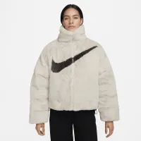 Nike Sportswear Essential жіноча оверсайз Faux Fur Puffer колір коричневий