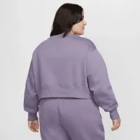 Nike Sportswear Phoenix Fleece жіноча оверсайз Cropped V-Neck Top (великі розміри) колір фіолетовий