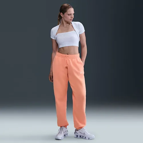 Nike Sportswear Phoenix Fleece женская С высокой Талией оверсайз Sweatpants Orange