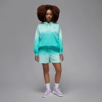 Nike Jordan Flight Fleece женская Satin-Lined Pullover Толстовка с капюшоном цвет зеленый
