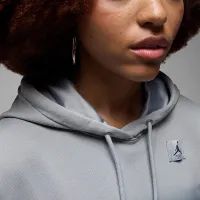 Nike Jordan Flight Fleece жіноча Satin-Lined Pullover Толстовка з капюшоном колір сірий