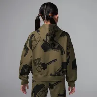 Nike Jordan Brooklyn Fleece Big детские Printed Pullover Толстовка с капюшоном цвет зеленый