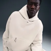 Nike Tech чоловічі Fleece оверсайз Толстовка з капюшоном колір сірий