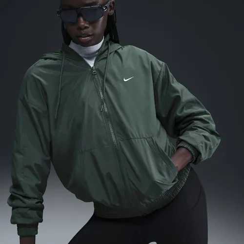 Nike Sportswear Classic Wovens женская Loose UV Hooded Куртка цвет зеленый
