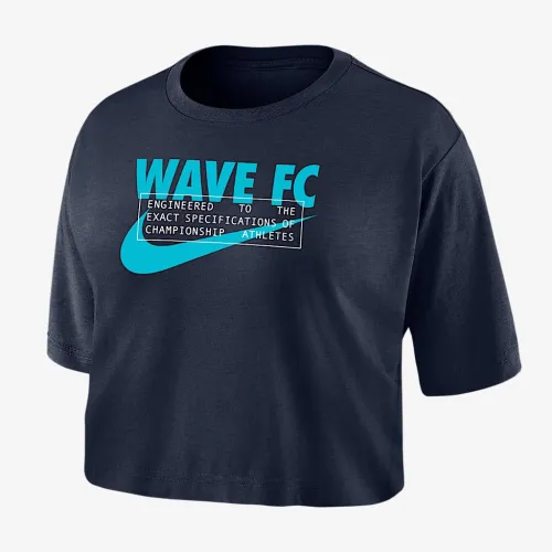 San Diego Wave женская Nike Dri-FIT Soccer Cropped футболка синий