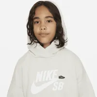 Nike SB Icon Fleece EasyOn Big дитячі оверсайз Pullover Толстовка з капюшоном колір сірий