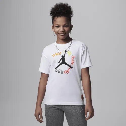 Nike Jordan Fuel Up, Cool Down Big детские Liquid Warp футболка цвет белый