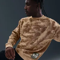Nike Solo Swoosh чоловічі Fleece Crew колір коричневий