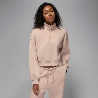 Nike Jordan Brooklyn Fleece жіноча 1/4-Zip Top колір коричневий