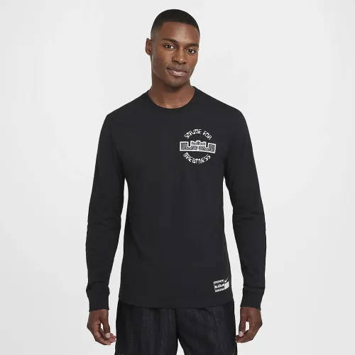 Nike LeBron мужские Max90 Long-Sleeve баскетбольные футболка цвет черный