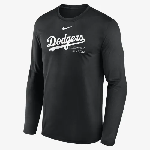 Los Angeles Dodgers Authentic Collection Practice чоловічі Nike Dri-FIT MLB Long-Sleeve футболка колір чорний