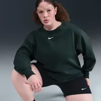 Nike Sportswear Phoenix Fleece жіноча оверсайз Crew-Neck світшот (великі розміри) колір зелений