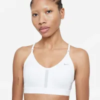 Nike Indy женская Light-Support Padded V-Neck Sports Bra цвет белый