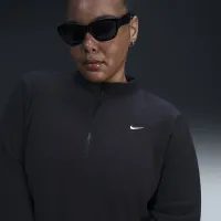 Nike Sportswear Phoenix Plush женская Slim Long-Sleeve Cozy Fleece 1/2-Zip Top (большие размеры) цвет черный