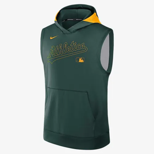 Athletics Authentic Collection Men’s Nike Dri-FIT MLB Sleeveless Pullover Толстовка с капюшоном цвет зеленый