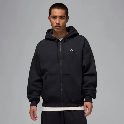 Nike Jordan Brooklyn Fleece мужские оверсайз Full-Zip Толстовка с капюшоном цвет черный