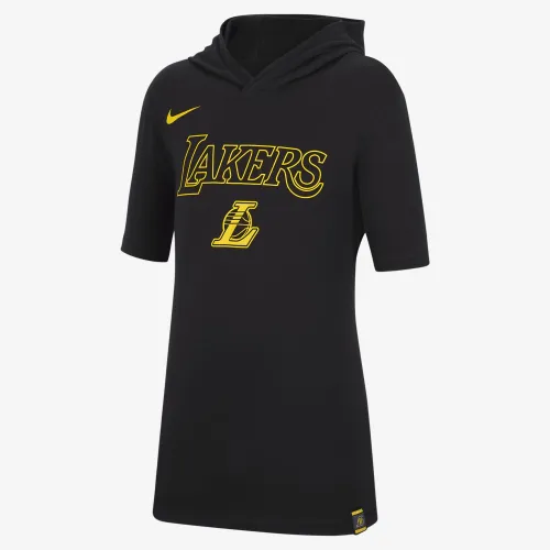 Los Angeles Lakers Big дитячі Nike Short-Sleeve Толстовка з капюшоном колір чорний