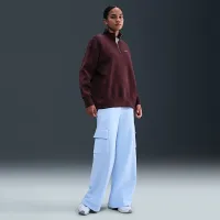 Nike Sportswear Phoenix Fleece женская оверсайз 1/4-Zip Long свитшот цвет красный
