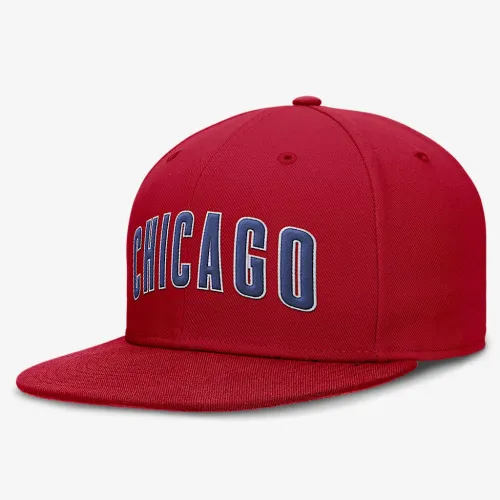 Chicago Cubs True мужские Nike Dri-FIT MLB Fitted Hat цвет красный