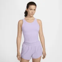 Nike One Fitted женская Dri-FIT Strappy Cropped Tank Top цвет фиолетовый