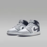 Nike Air Jordan 1 Mid Big детские Кроссовки цвет белый