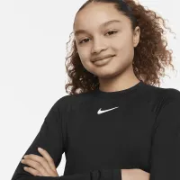 Nike Swim Charms Big дитячі (Girls') Long-Sleeve Hydroguard колір чорний