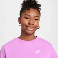 Nike Sportswear Club Fleece Girls' Boxy Crew-Neck свитшот цвет фиолетовый