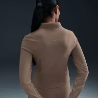 Nike Zenvy женская Dri-FIT Full-Zip Long-Sleeve Top цвет коричневый