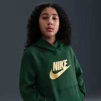 Nike Sportswear Club Fleece Big детские Толстовка с капюшоном цвет зеленый