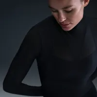 Nike Zenvy Sheer женская Dri-FIT Long-Sleeve Top цвет черный