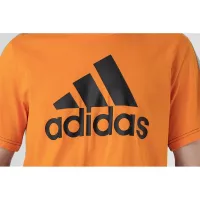 Футболка adidas Essentials Colorblock Single Jersey HE4328 - черно-оранжевая