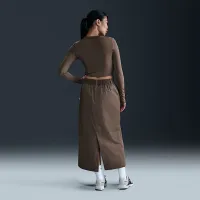 Nike Sportswear Chill Knit жіноча Slim Cropped футболка колір коричневий