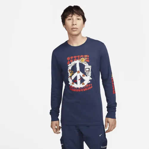 Nike мужские Long-Sleeve баскетбольные футболка синий