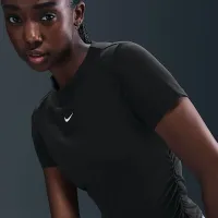 Nike Sportswear Chill Knit жіноча Tight Short-Sleeve Mock-Neck Top колір чорний