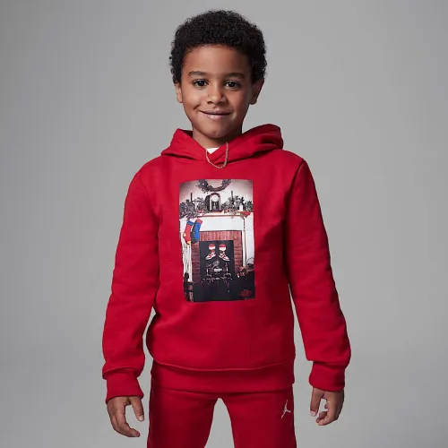 Nike Air Jordan 1 Little детские Christmas Толстовка с капюшоном цвет красный