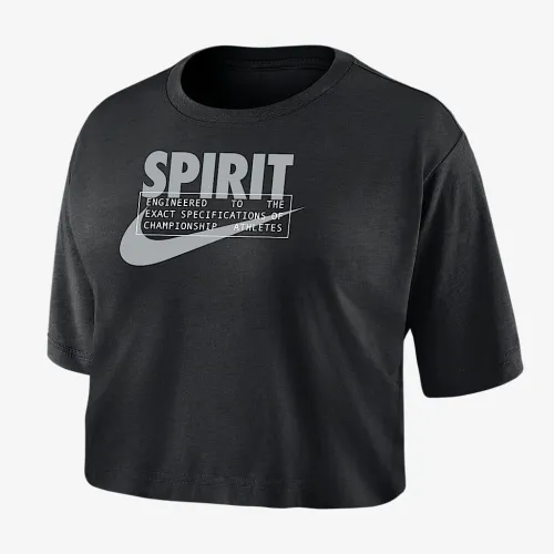 Washington Spirit женская Nike Dri-FIT Soccer Cropped футболка цвет черный