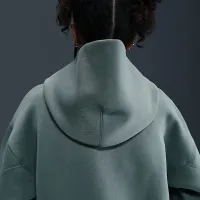 Nike Sportswear Tech Fleece Big детские (для мальчиков) оверсайз Pullover Толстовка с капюшоном цвет серый