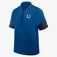 Indianapolis Colts Sideline Coach чоловічі Nike NFL 1/2-Zip Short-Sleeve Hooded Куртка блакитний