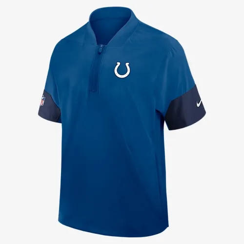 Indianapolis Colts Sideline Coach чоловічі Nike NFL 1/2-Zip Short-Sleeve Hooded Куртка блакитний