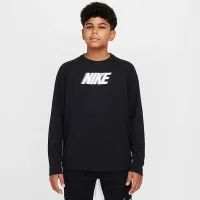 Nike Dri-FIT Multi+ Big дитячі (для хлопчиків) Long-Sleeve Top (Extended Size) колір чорний