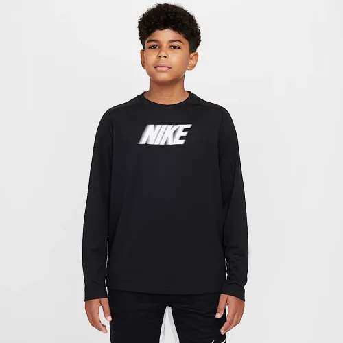Nike Dri-FIT Multi+ Big дитячі (для хлопчиків) Long-Sleeve Top (Extended Size) колір чорний