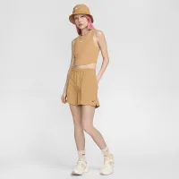 Nike Sportswear Chill Knit женская Tight Cropped Mini-Rib Tank Top цвет коричневый