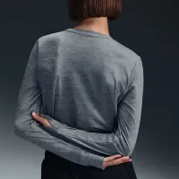 Nike One Classic жіноча Dri-FIT Long-Sleeve Top колір сірий