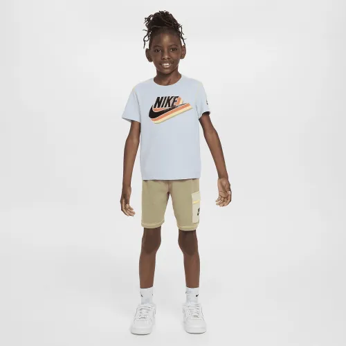 Nike Sportswear Reimagine Little дитячі French Terry шорти комплект колір коричневий