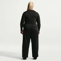 Nike Sportswear Chill Knit женская Tight Long-Sleeve Ribbed Top (большие размеры) цвет черный