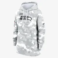 Seattle Seahawks Salute to Service Primary Edge Club женская Nike NFL Pullover Толстовка с капюшоном цвет белый