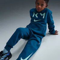 Nike Kylian Mbappé Little Kids 'Fleece Pullover Толстовка с капюшоном and Pants набор синий